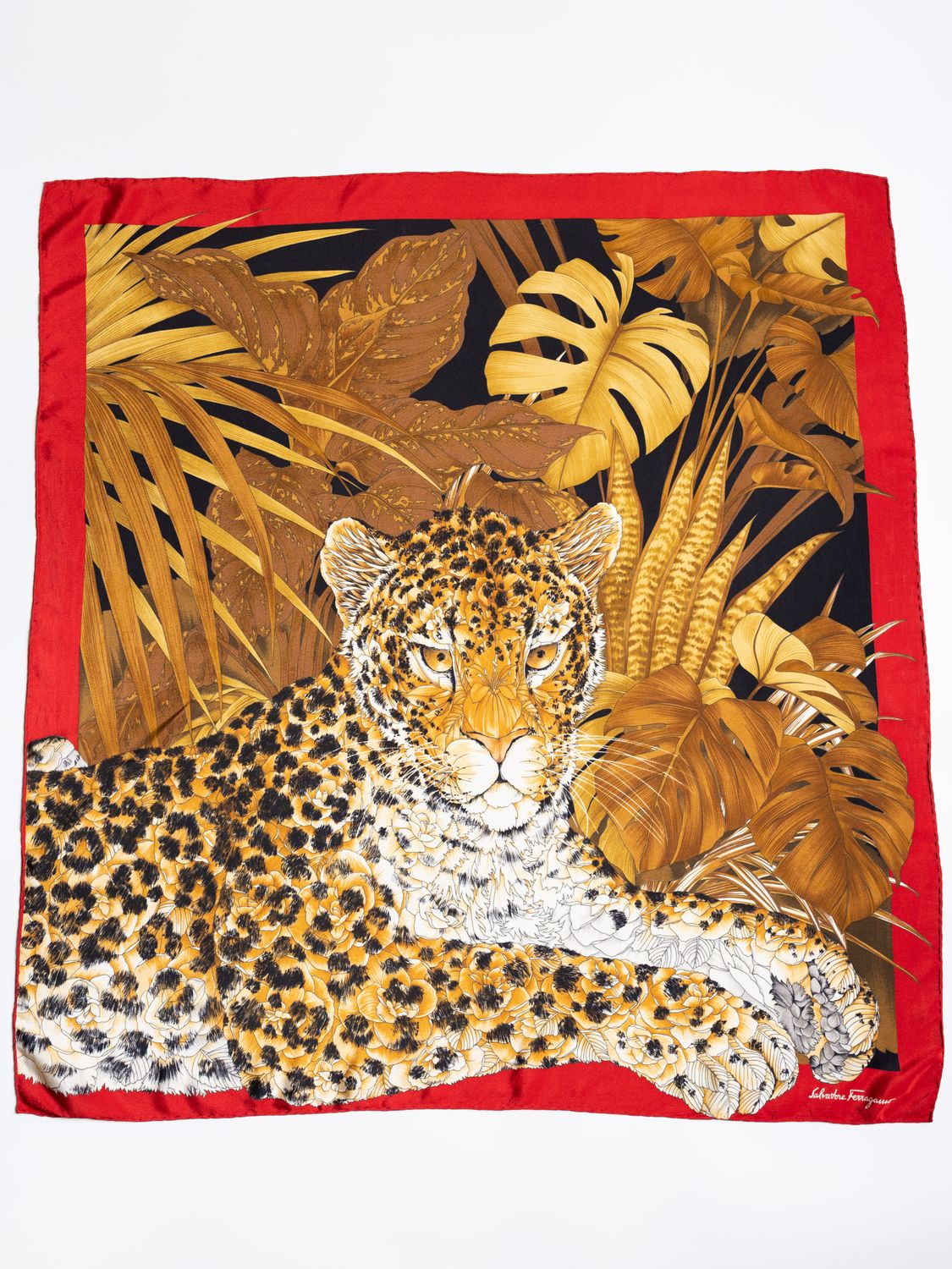 Ferragamo Jungle Leopard Silk Scarf