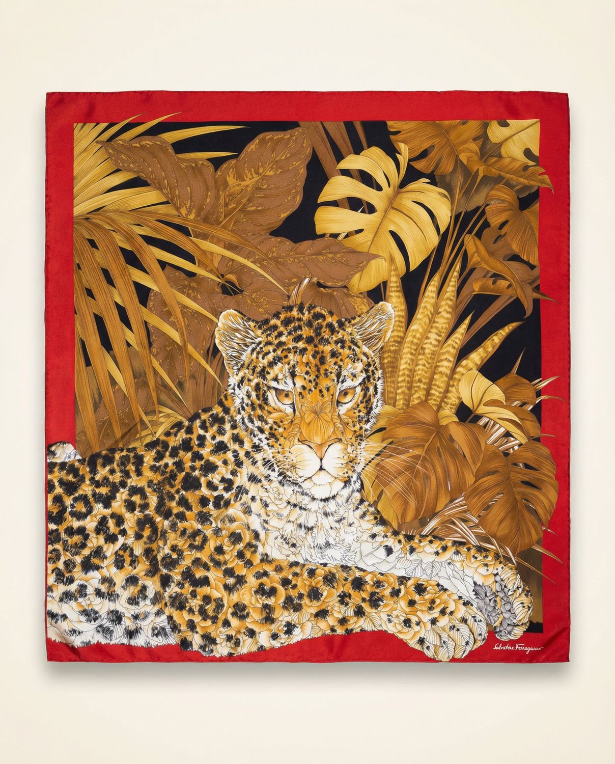 Ferragamo Jungle Leopard Silk Scarf