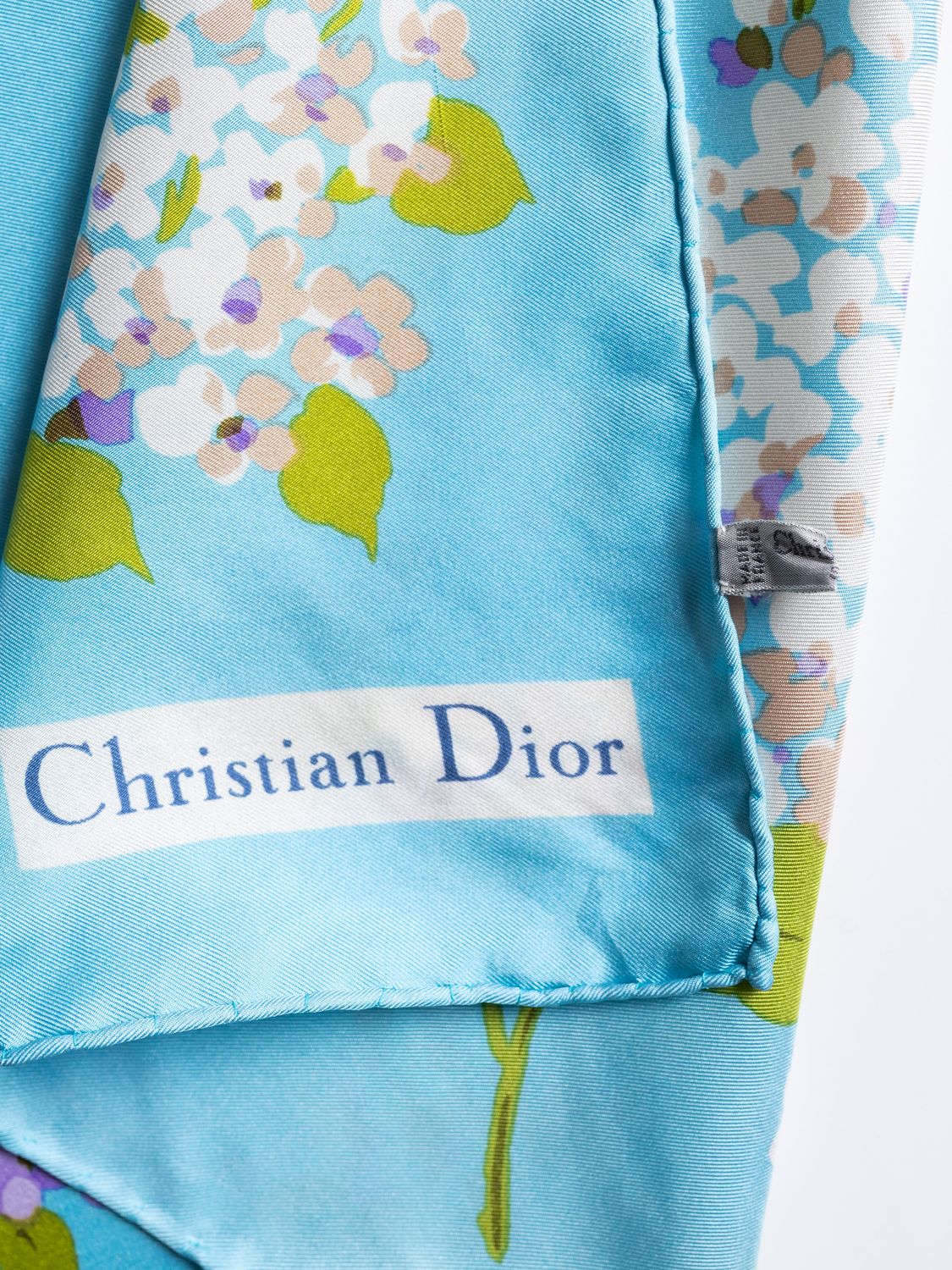 Christian Dior Lilac Bouquet Silk Scarf