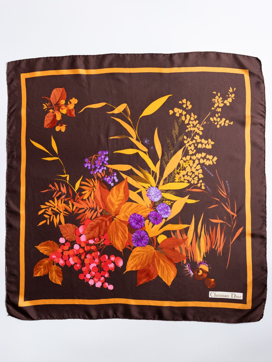 Christian Dior Autumn Botanical Silk Scarf