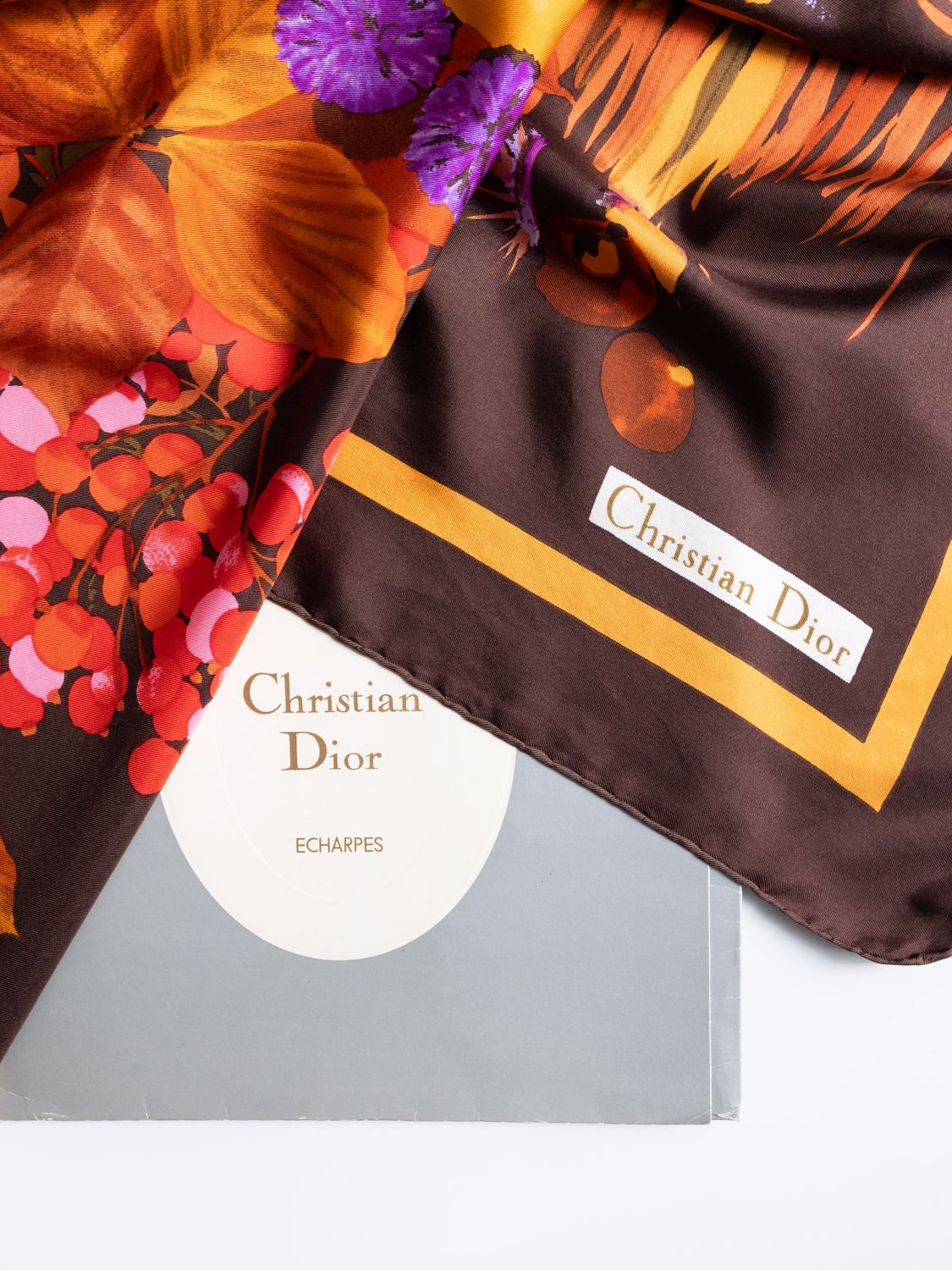 Christian Dior Autumn Botanical Silk Scarf