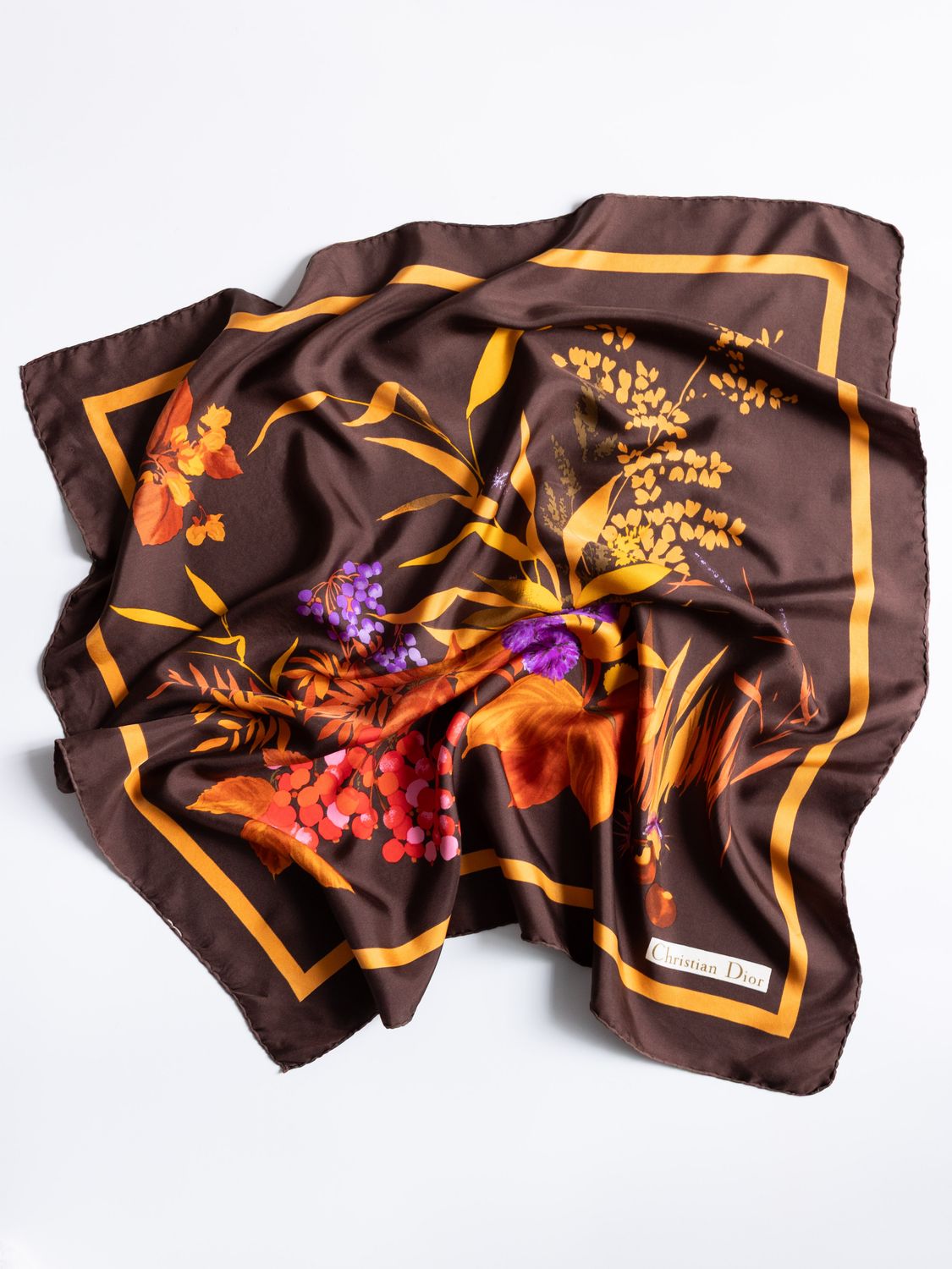 Christian Dior Autumn Botanical Silk Scarf