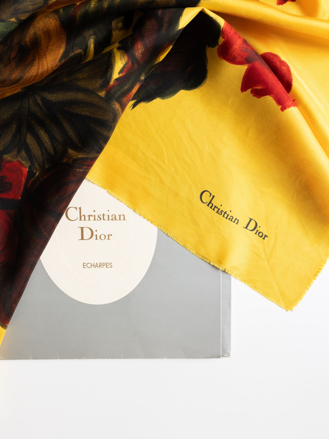 Christian Dior Painted Garden Silk Scarf