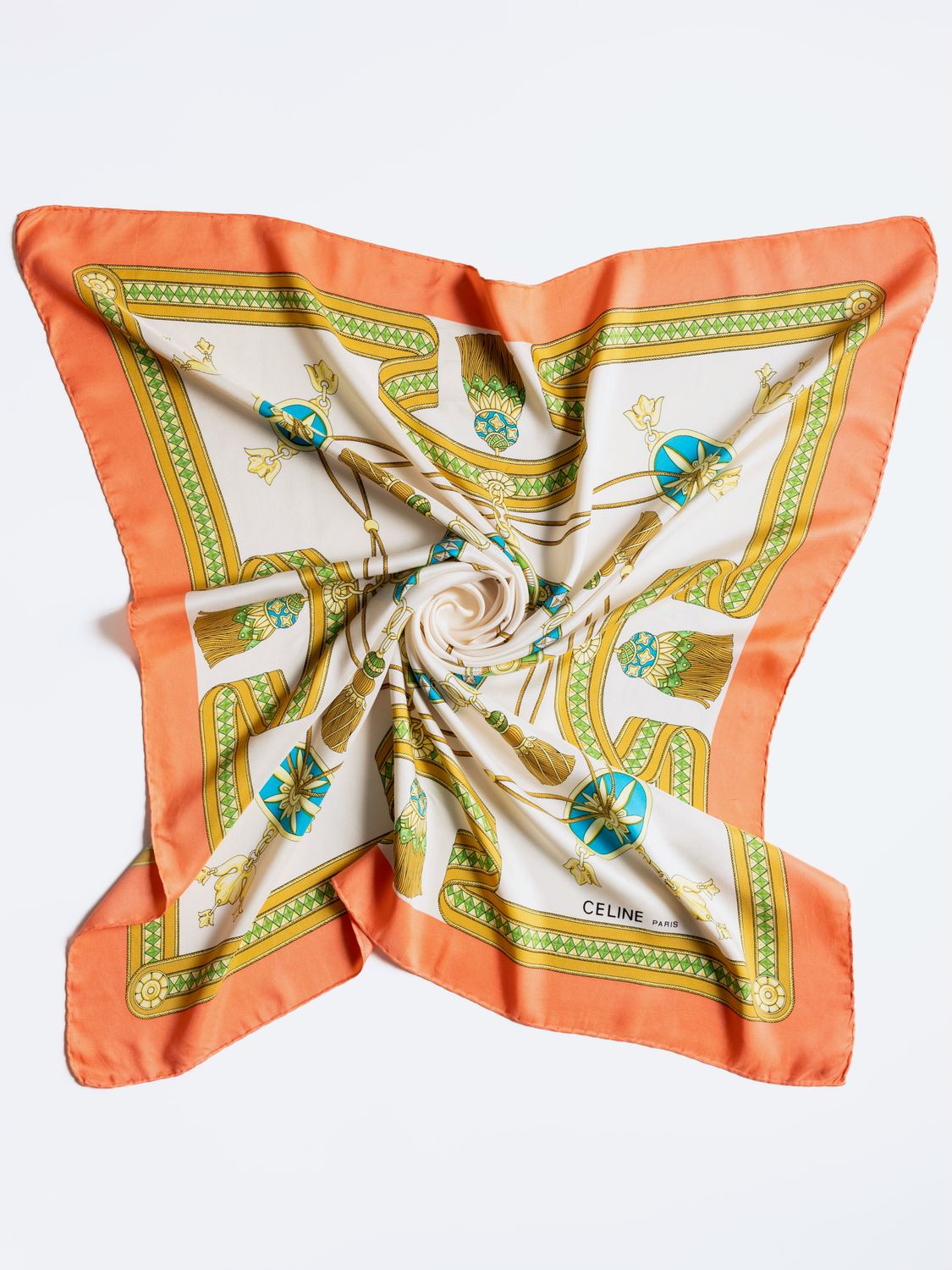 Celine Royal Tassel Silk Scarf