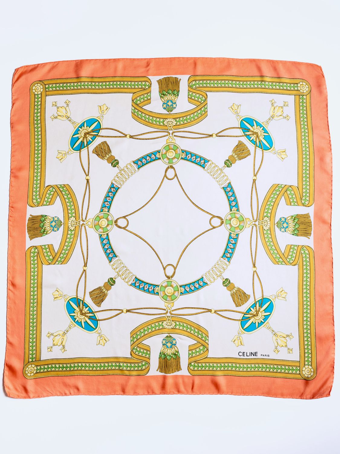 Celine Royal Tassel Silk Scarf