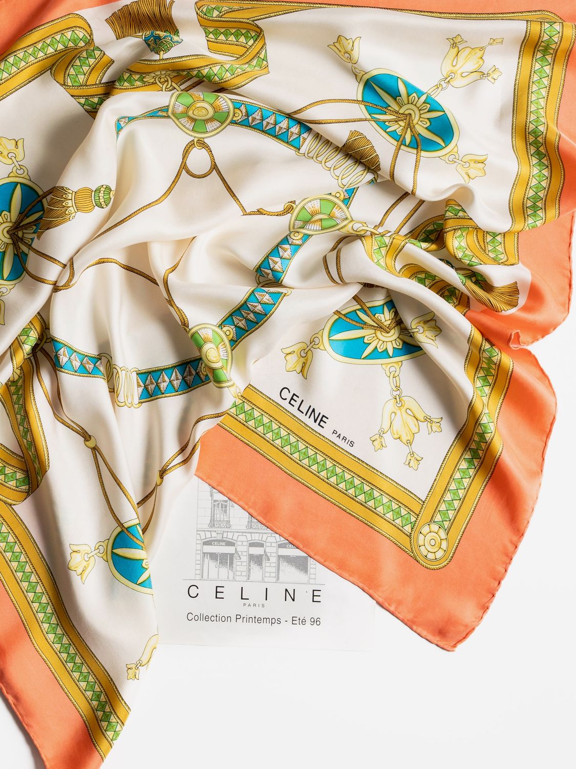 Celine Royal Tassel Silk Scarf