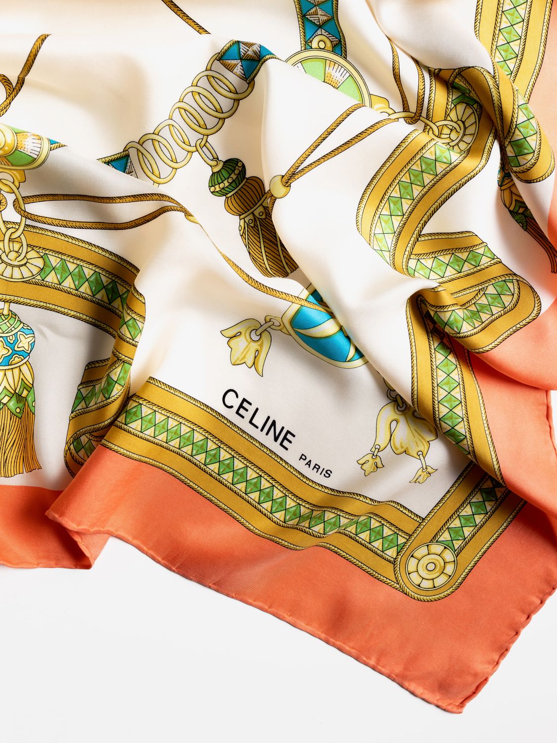 Celine Royal Tassel Silk Scarf