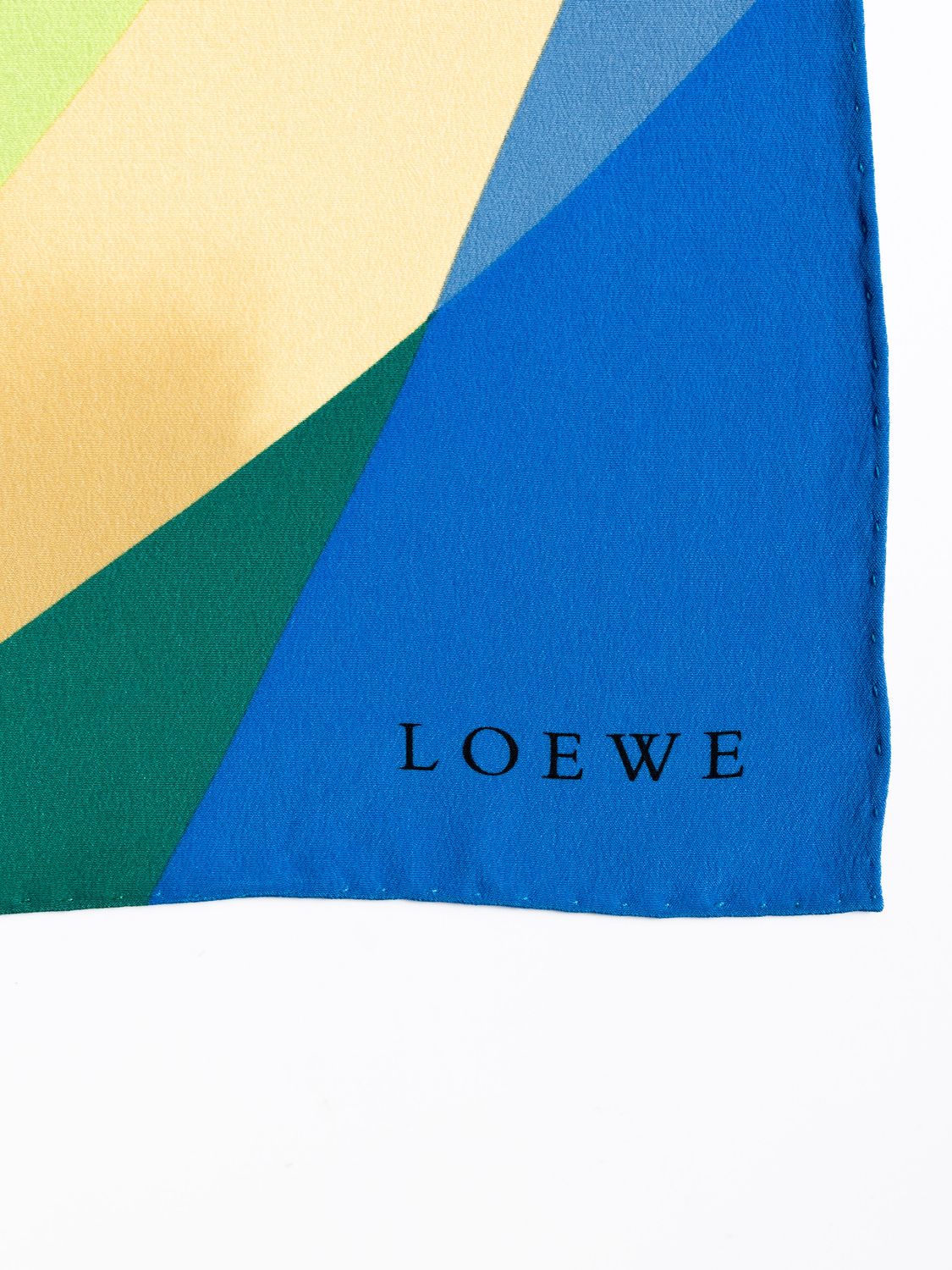 Loewe Abstract Color Block Silk Scarf