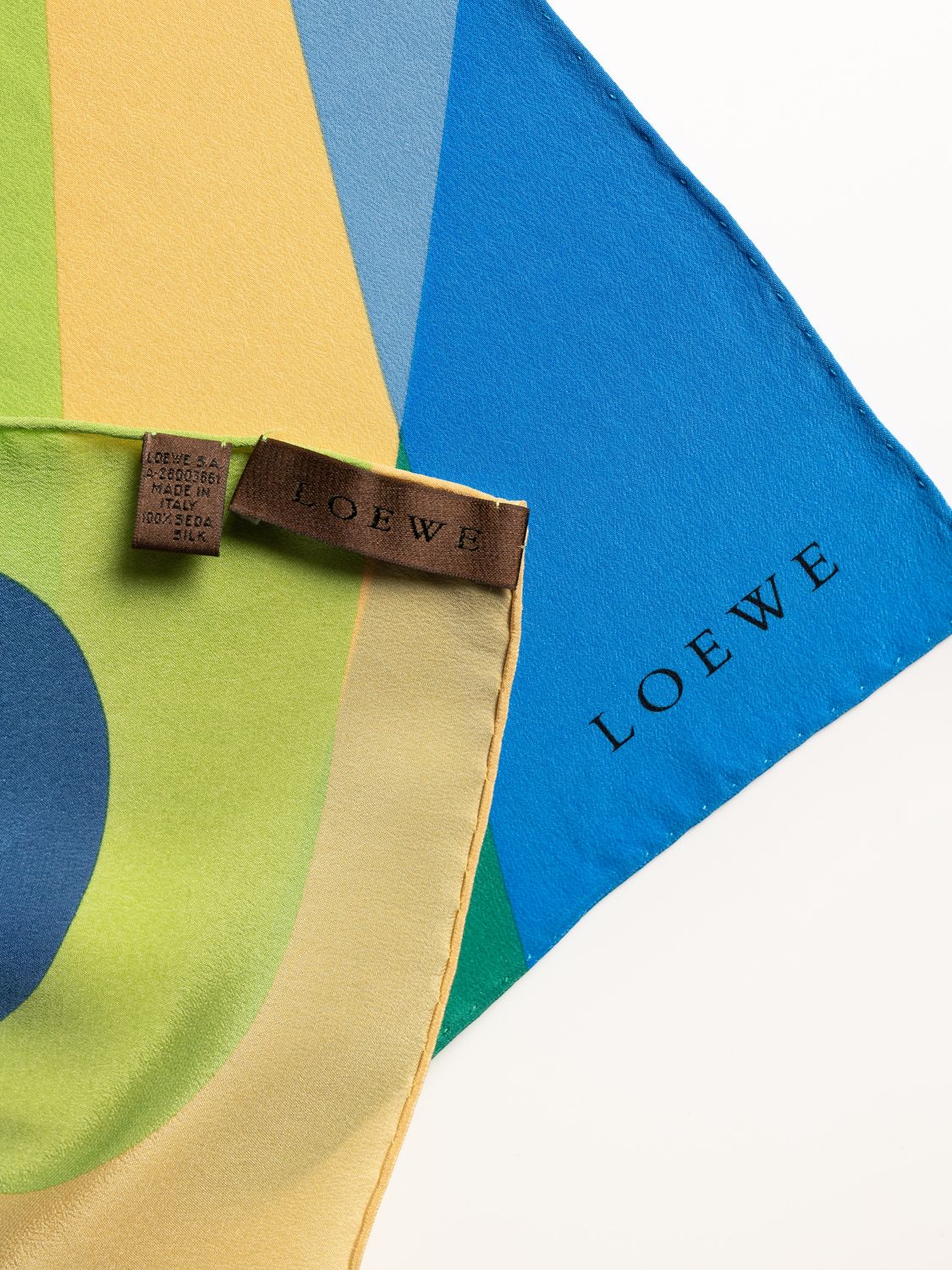 Loewe Abstract Color Block Silk Scarf