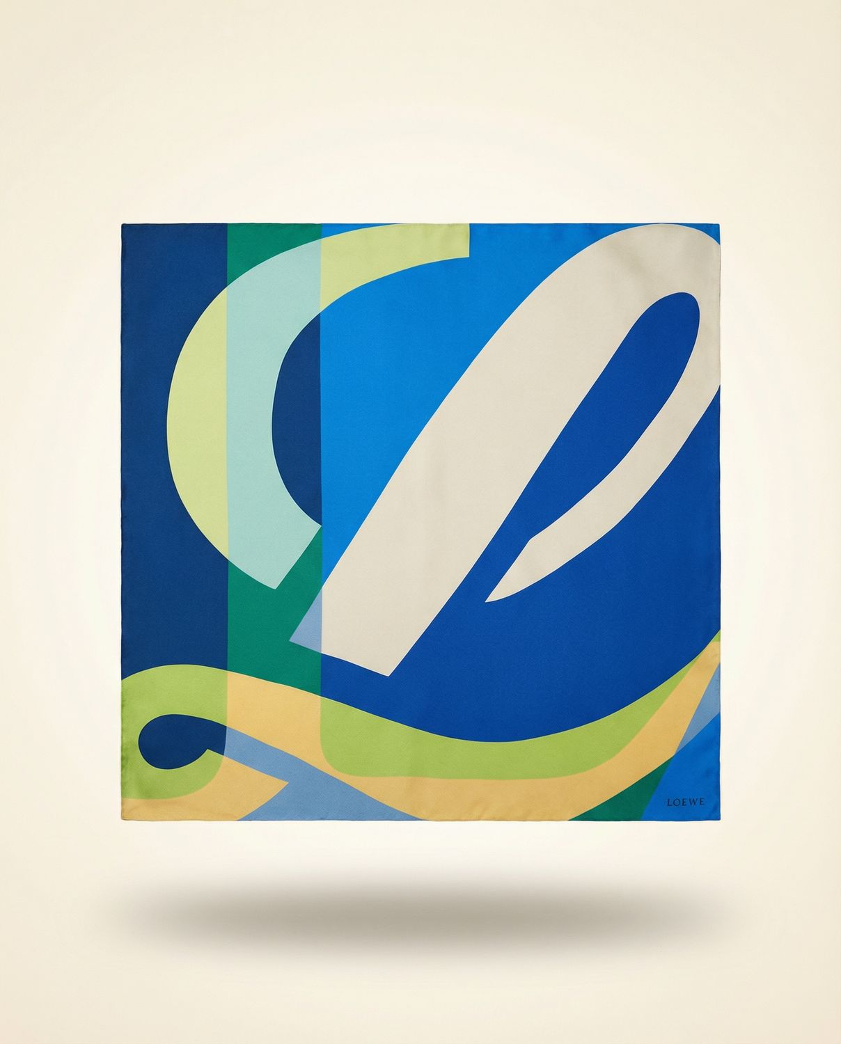 Loewe Abstract Color Block Silk Scarf