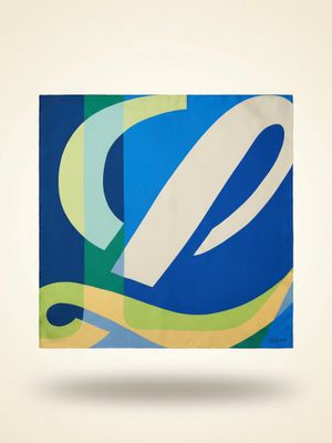 Loewe Abstract Color Block Silk Scarf
