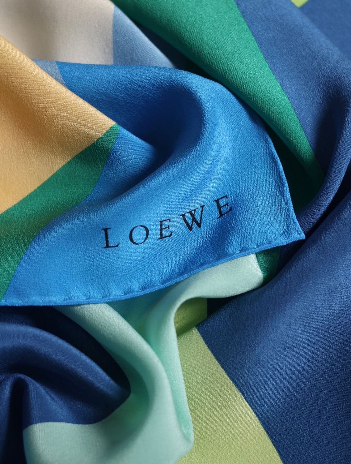 Loewe Abstract Color Block Silk Scarf Loewe Abstract Color Block Silk Scarf