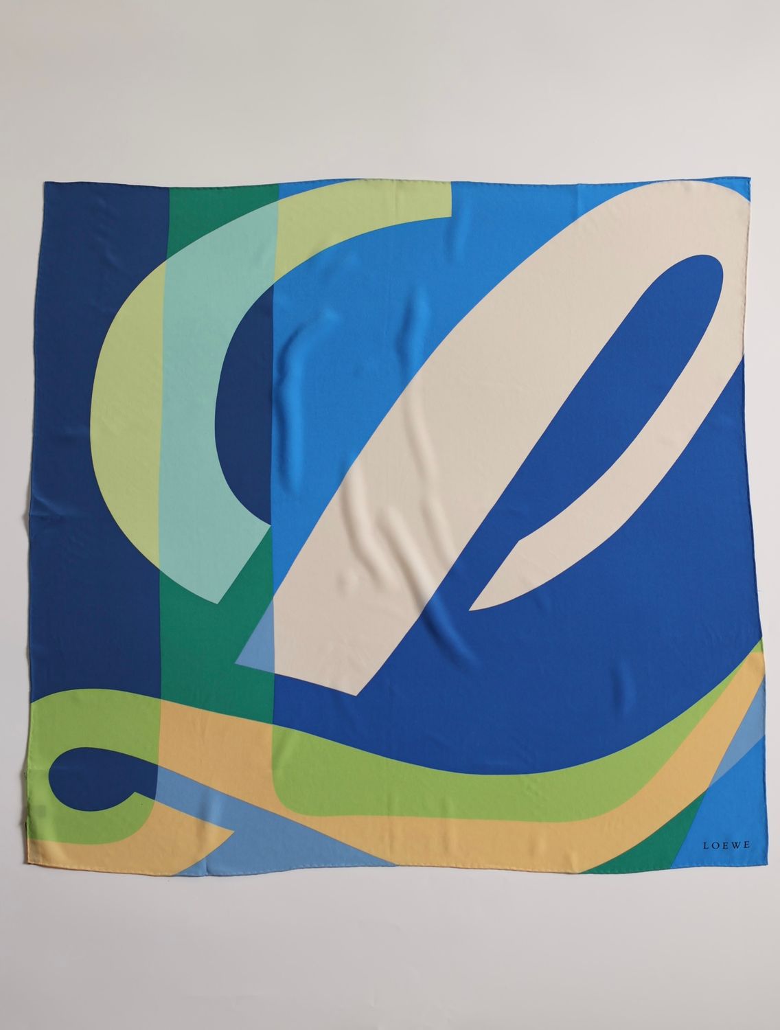 Loewe Abstract Color Block Silk Scarf Loewe Abstract Color Block Silk Scarf