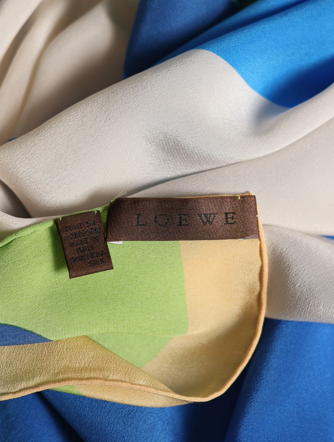 Loewe Abstract Color Block Silk Scarf Loewe Abstract Color Block Silk Scarf