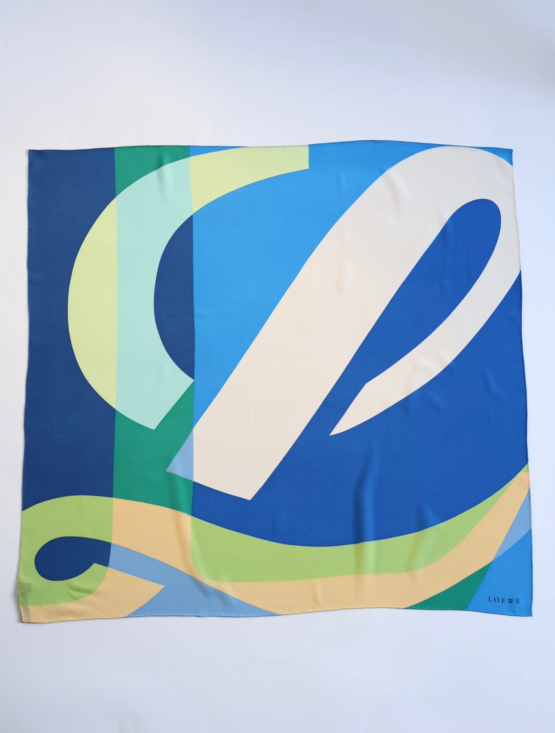 Loewe Abstract Color Block Silk Scarf Loewe Abstract Color Block Silk Scarf