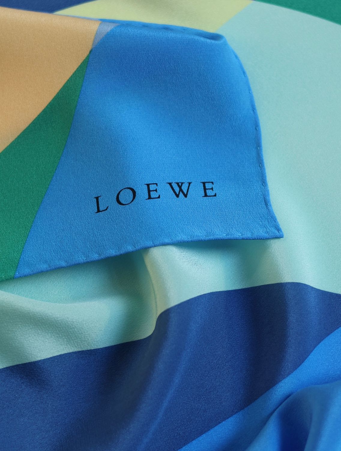 Loewe Abstract Color Block Silk Scarf Loewe Abstract Color Block Silk Scarf