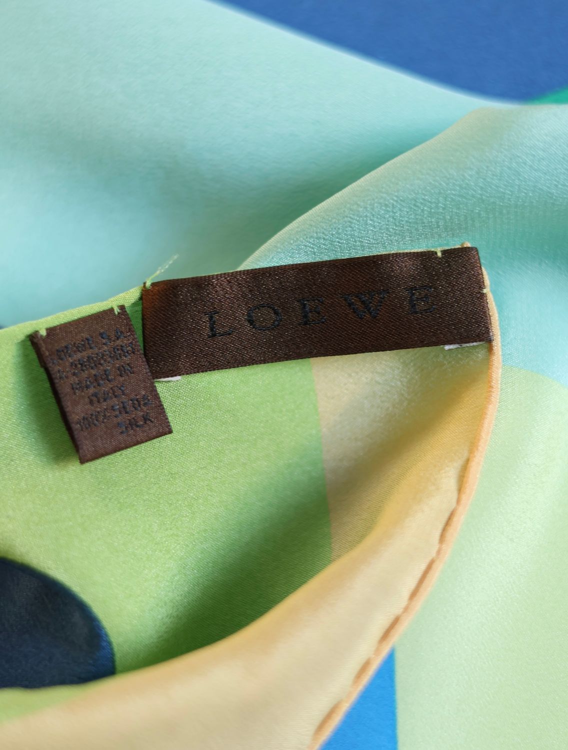 Loewe Abstract Color Block Silk Scarf Loewe Abstract Color Block Silk Scarf
