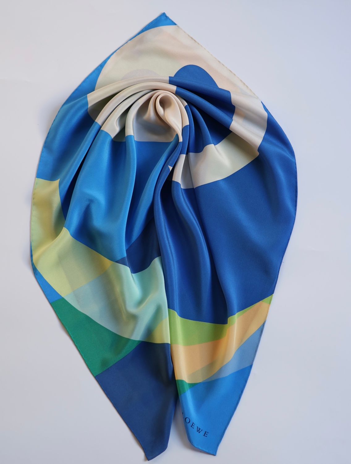 Loewe Abstract Color Block Silk Scarf Loewe Abstract Color Block Silk Scarf
