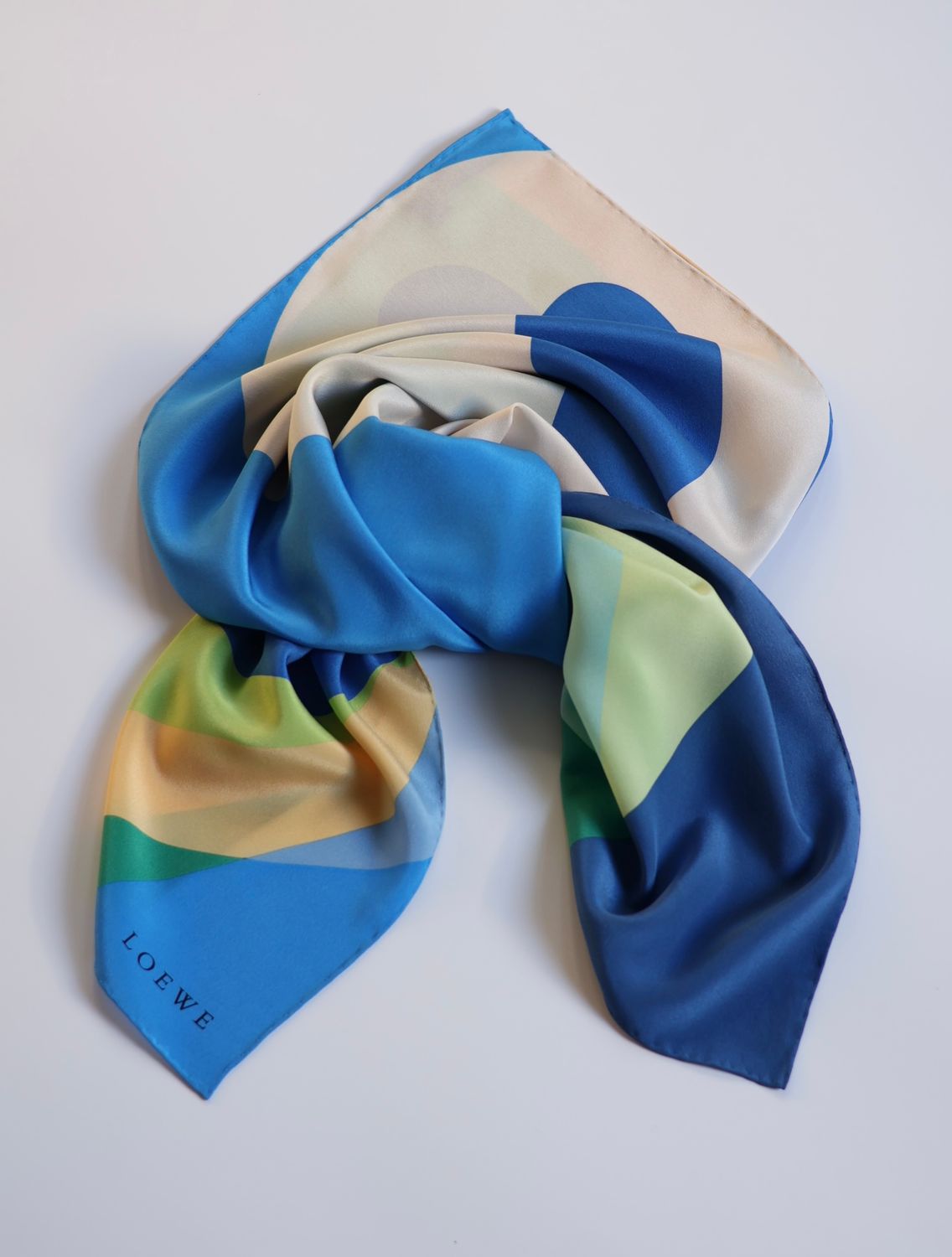 Loewe Abstract Color Block Silk Scarf Loewe Abstract Color Block Silk Scarf