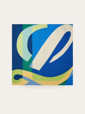 Loewe Abstract Color Block Silk Scarf