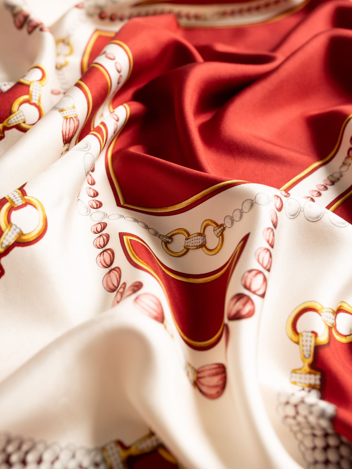 Cartier Pearl Necklace Silk Scarf