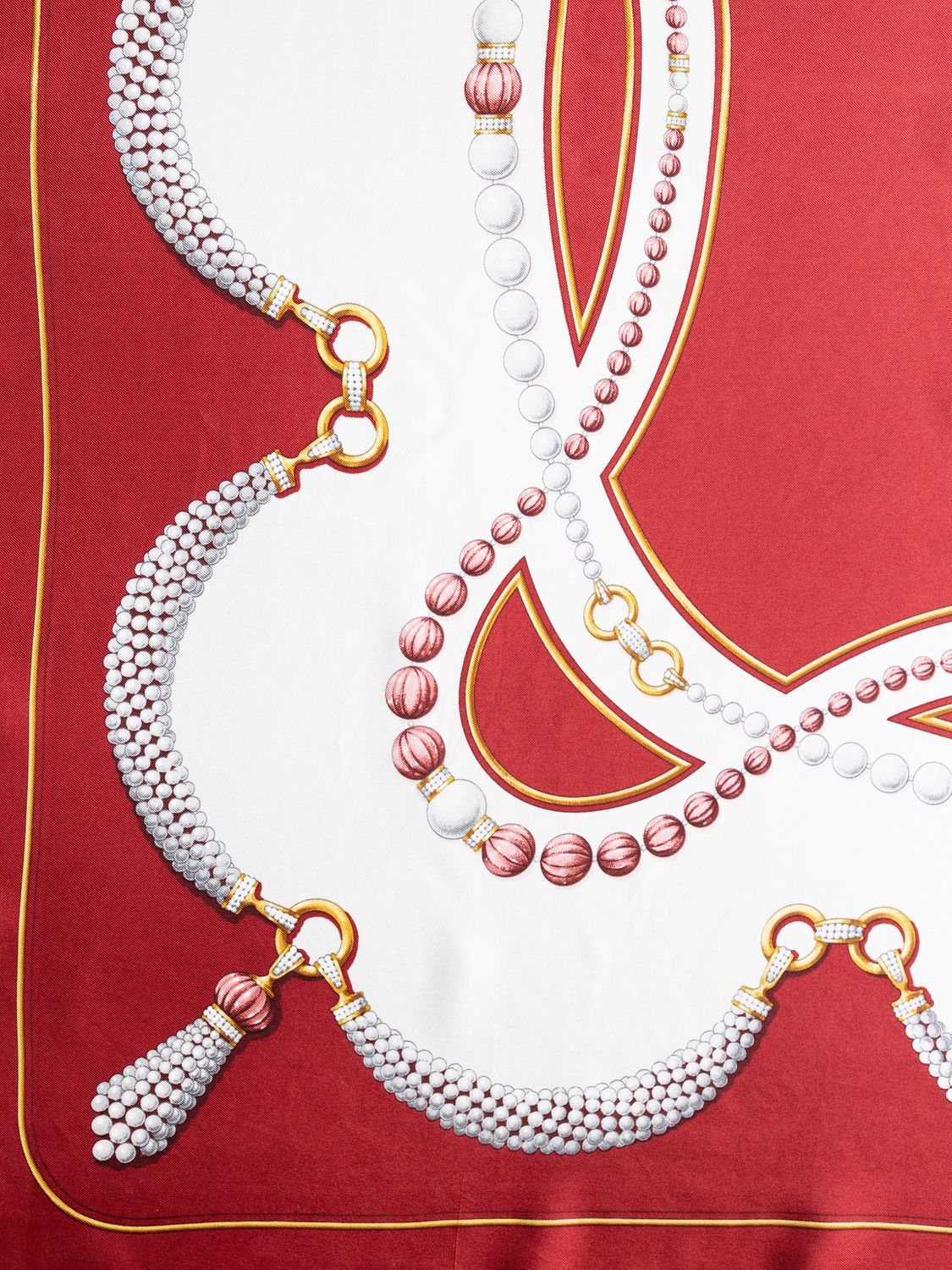 Cartier Pearl Necklace Silk Scarf