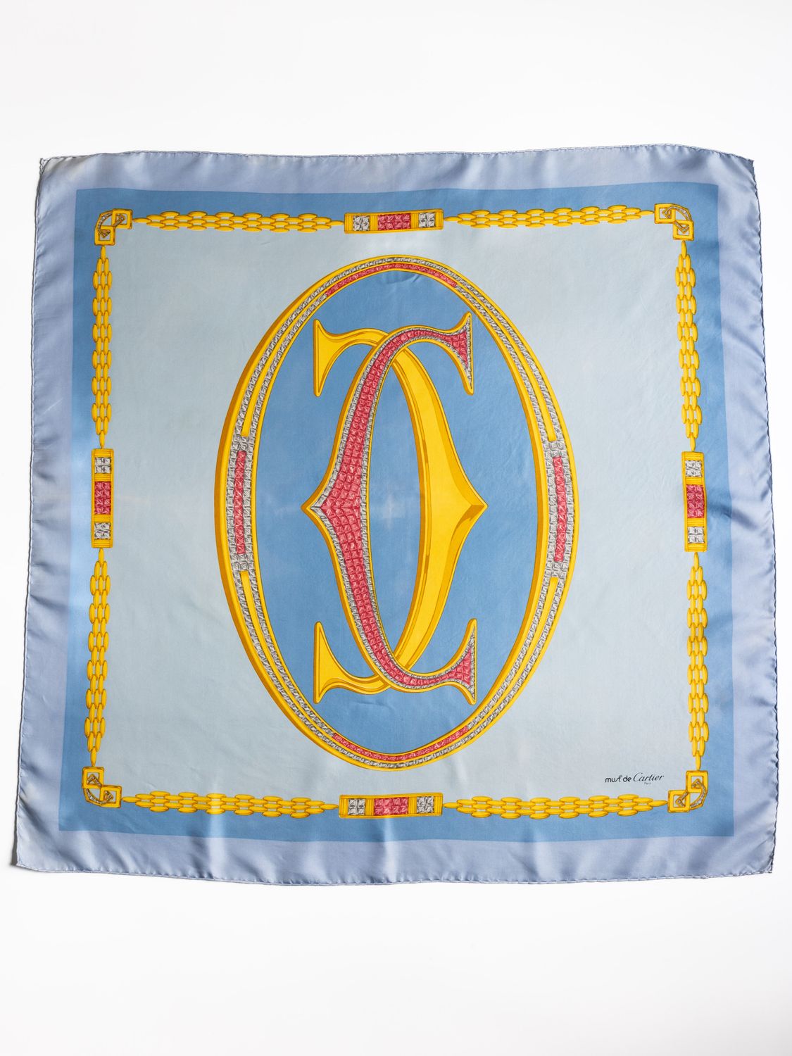 Cartier Double C Monogram Silk Scarf Cartier Double C Monogram Silk Scarf