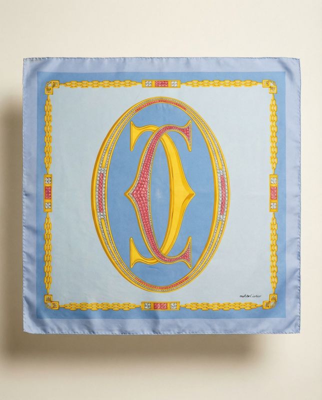 Cartier Double C Monogram Silk Scarf