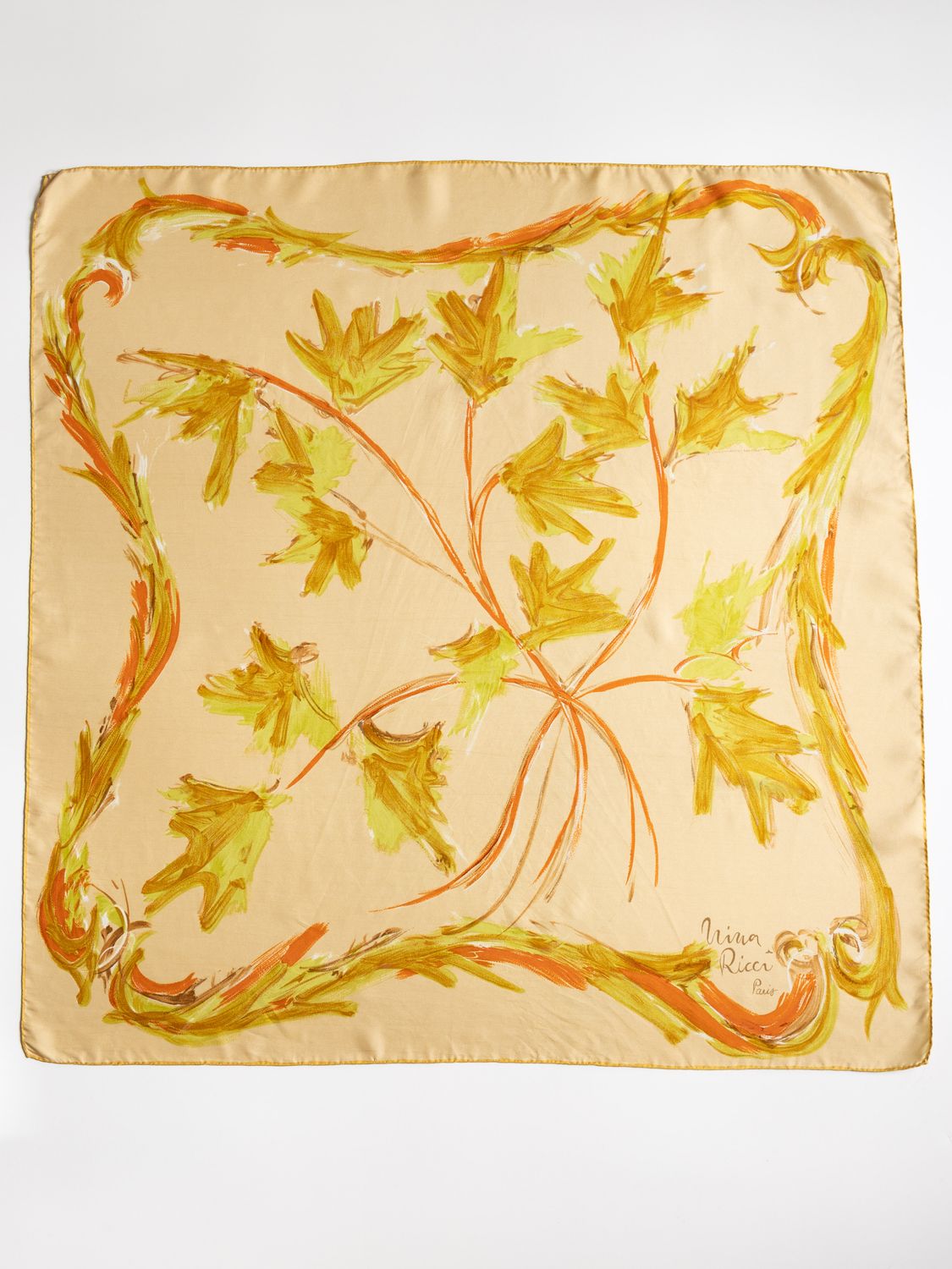 Nina Ricci Autumn Leaves Silk Scarf