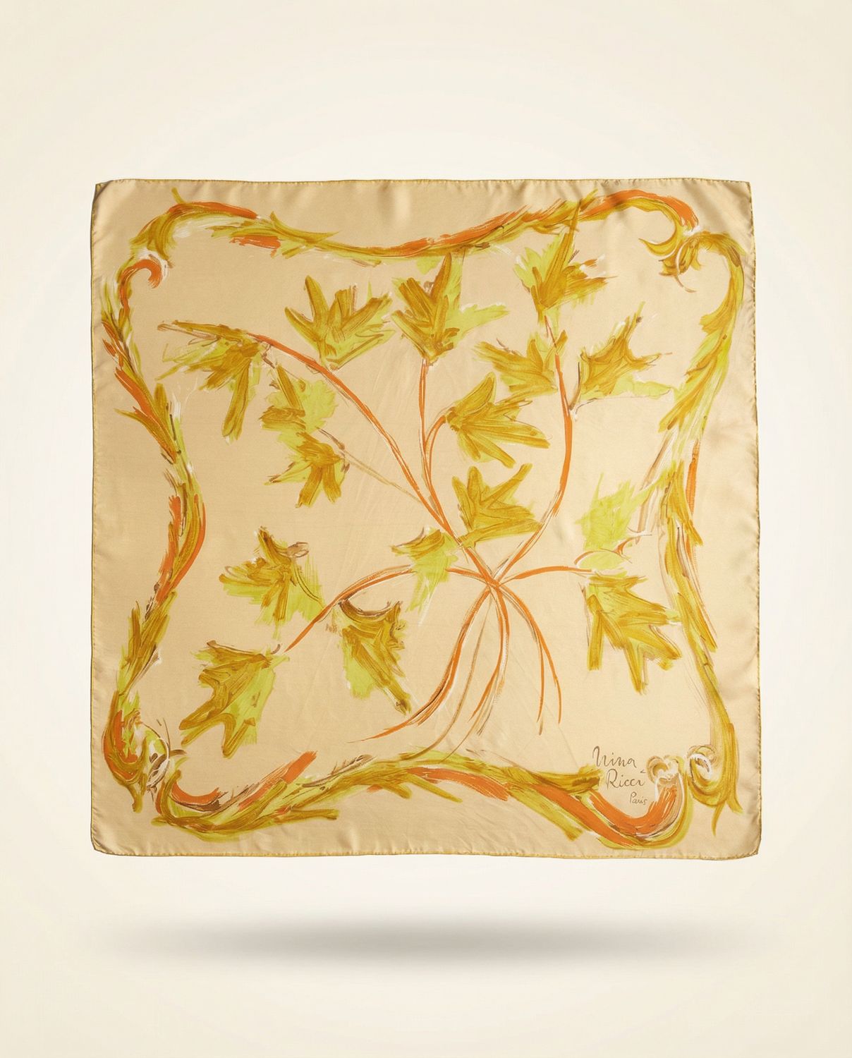 Nina Ricci Autumn Leaves Silk Scarf