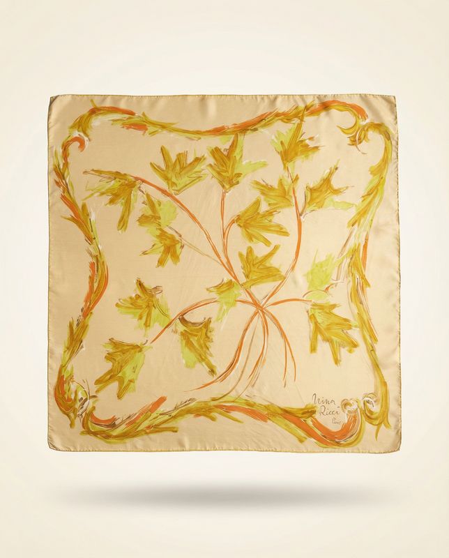 Nina Ricci Autumn Leaves Silk Scarf