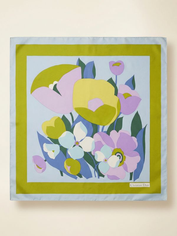 Christian Dior Mod Floral Silk Scarf