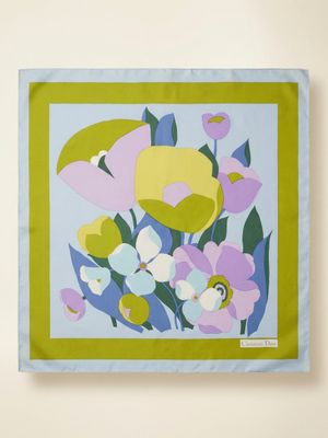 Christian Dior Mod Floral Silk Scarf