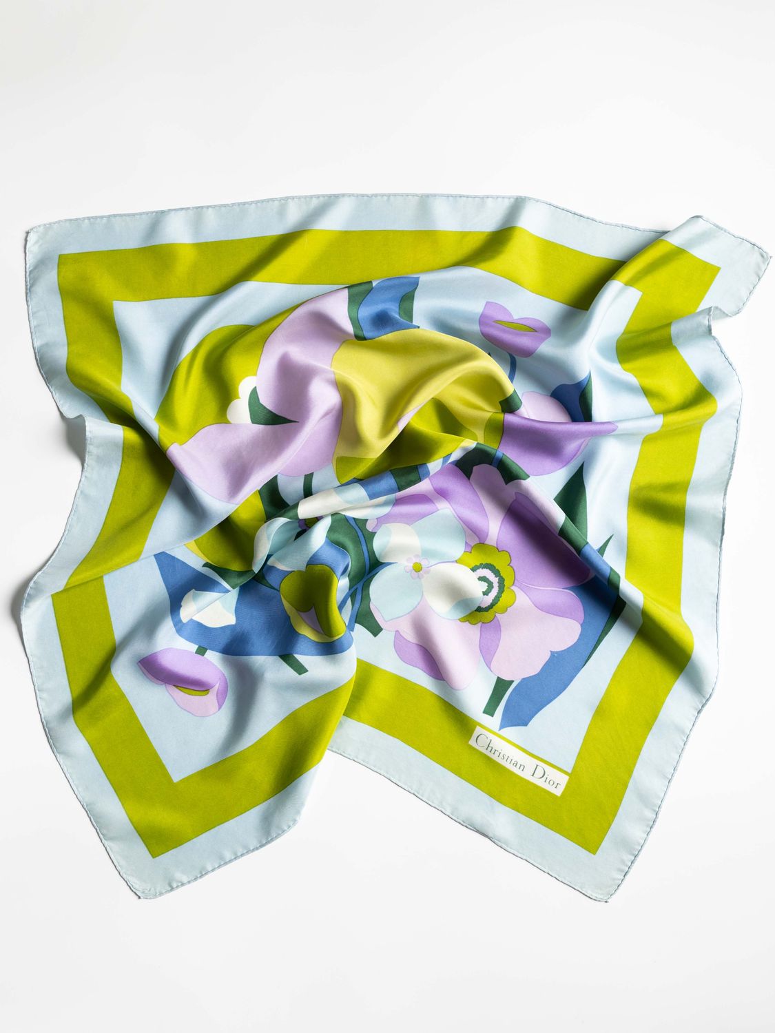 Christian Dior Mod Floral Silk Scarf Christian Dior Mod Floral Silk Scarf