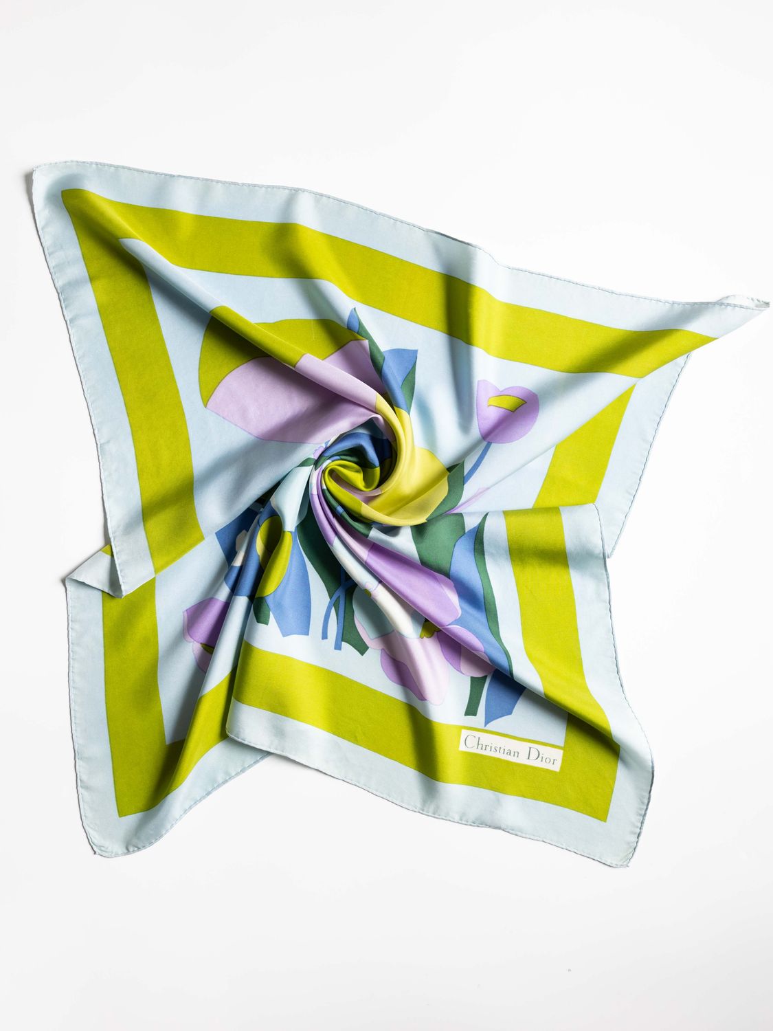 Christian Dior Mod Floral Silk Scarf Christian Dior Mod Floral Silk Scarf