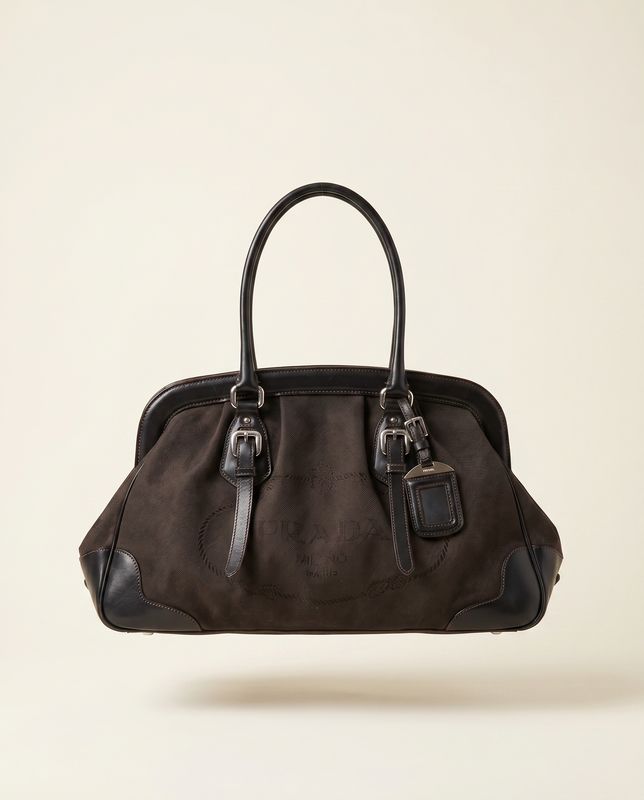 Prada Logo Jacquard Frame Bag