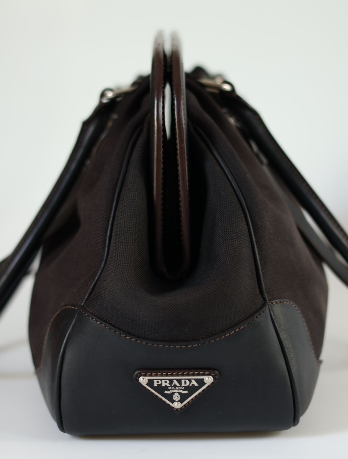 Prada Logo Jacquard Frame Bag