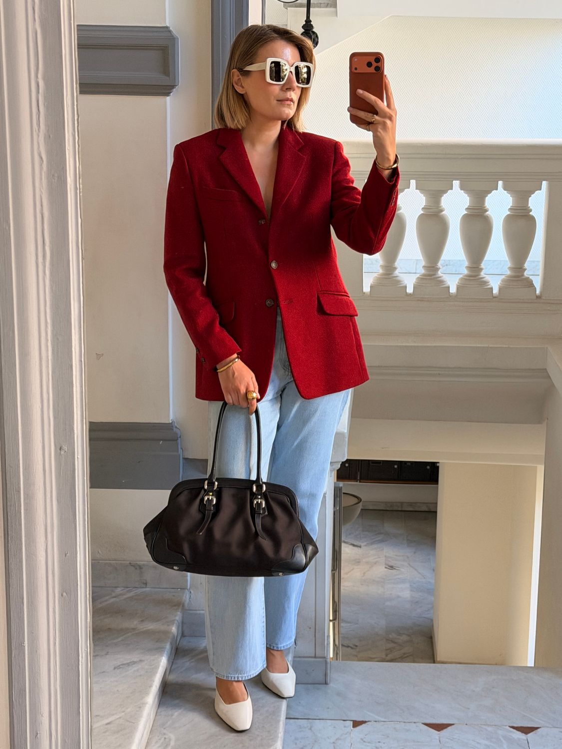 Prada Logo Jacquard Frame Bag
