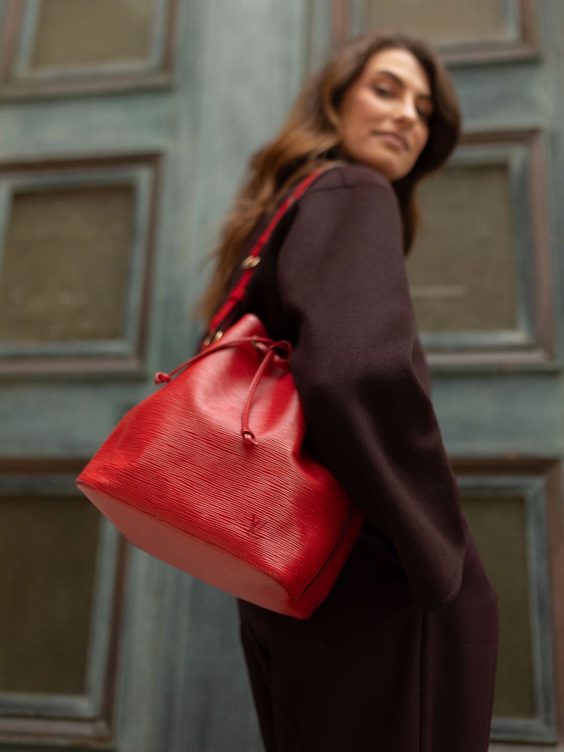 Louis Vuitton Noe Red Epi Bag