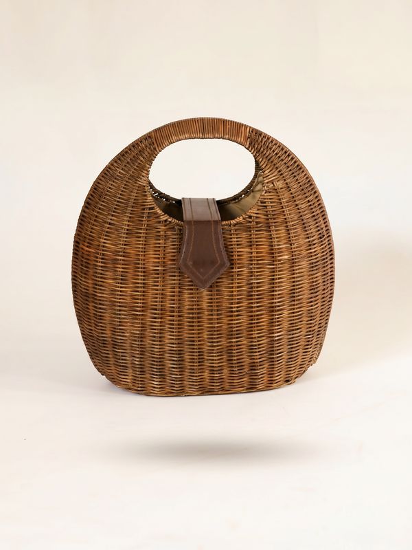 Vintage Wicker Top Handle Bag