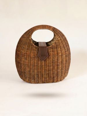 Vintage Wicker Top Handle Bag