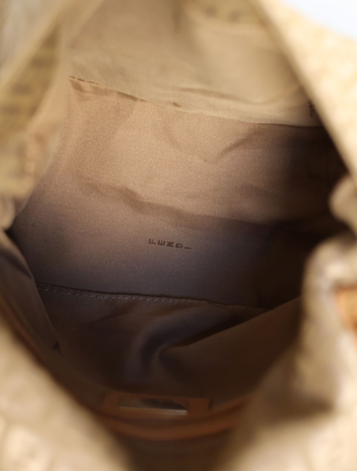 Fendi Cream Zucca Mamma Baguette Bag