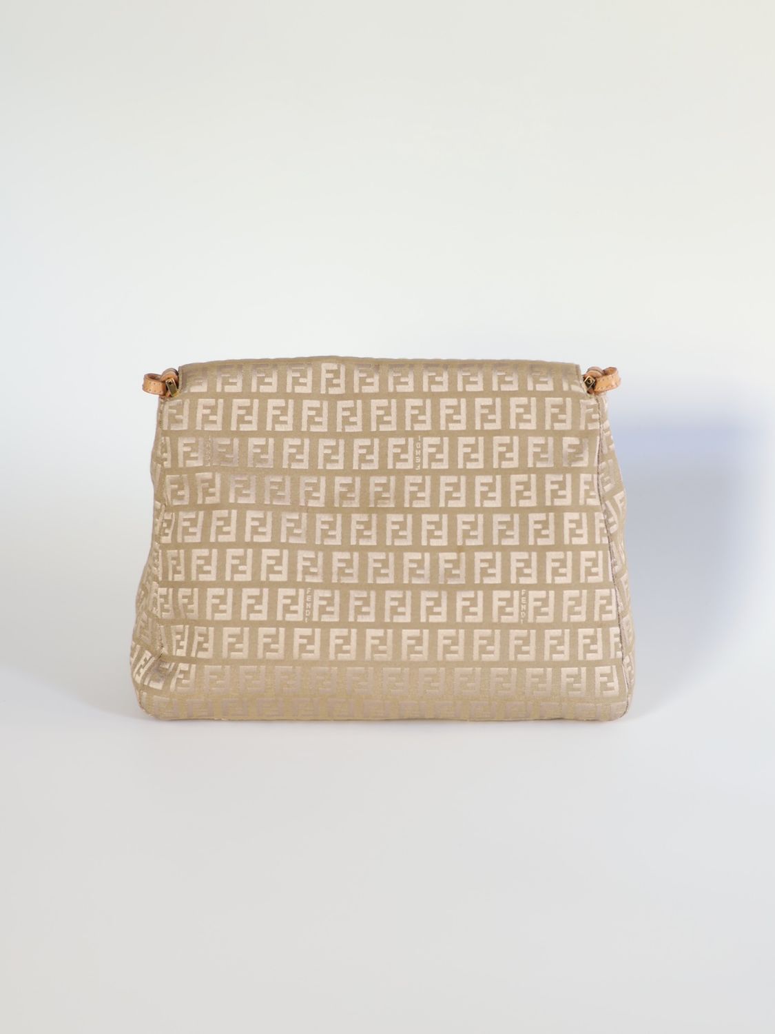 Fendi Cream Zucca Mamma Baguette Bag