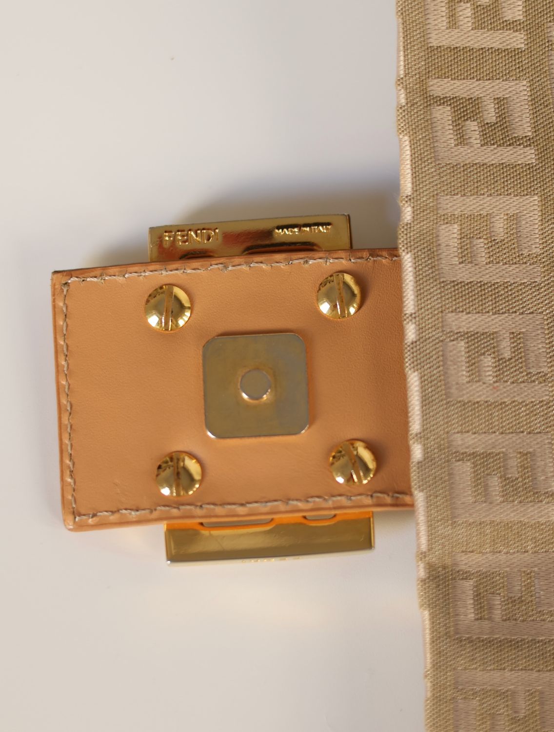 Fendi Cream Zucca Mamma Baguette Bag