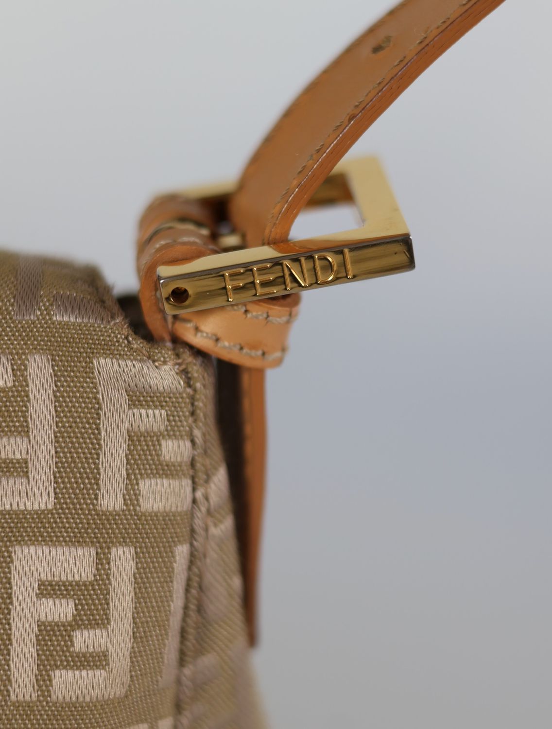 Fendi Cream Zucca Mamma Baguette Bag