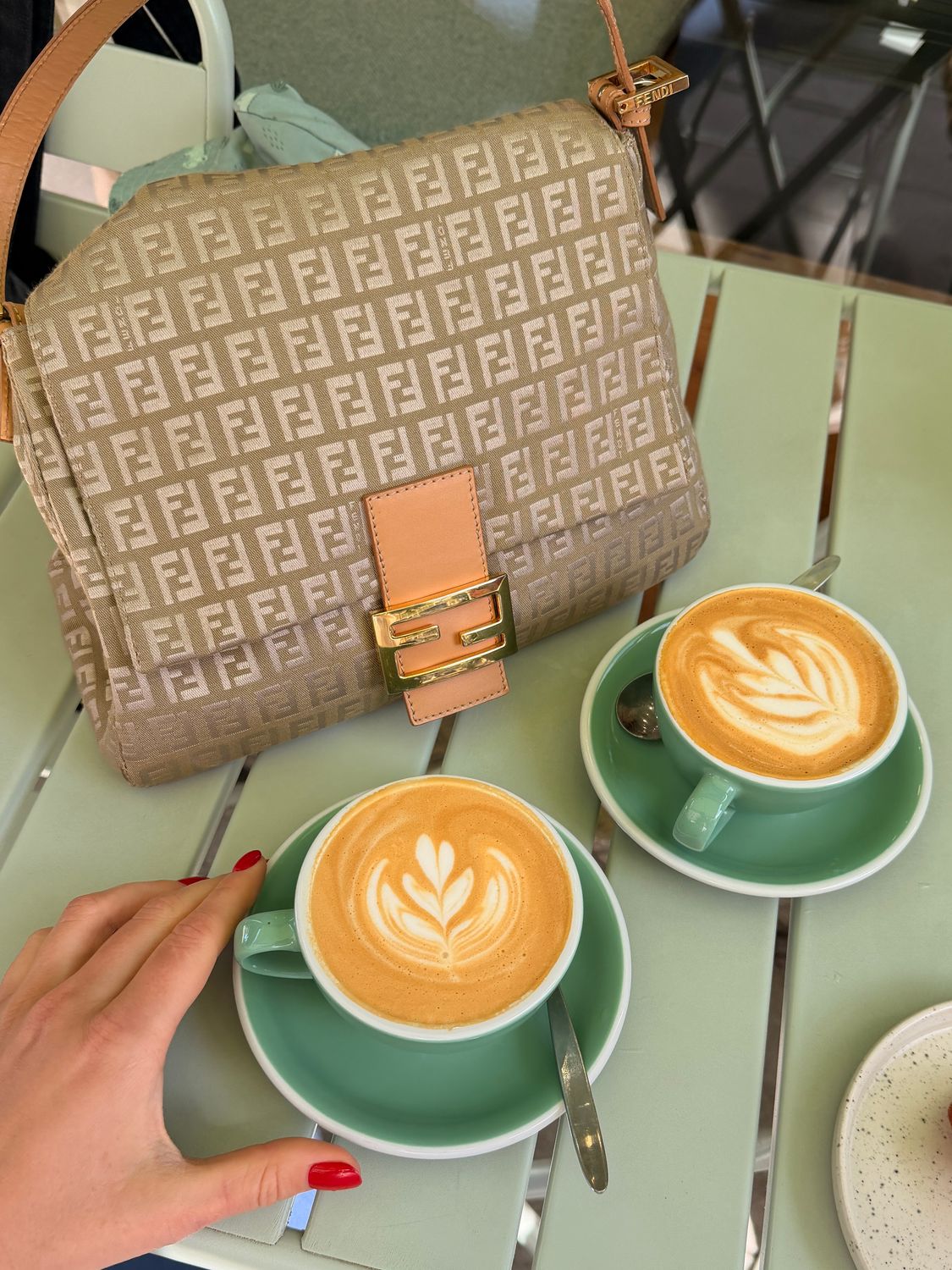 Fendi Cream Zucca Mamma Baguette Bag