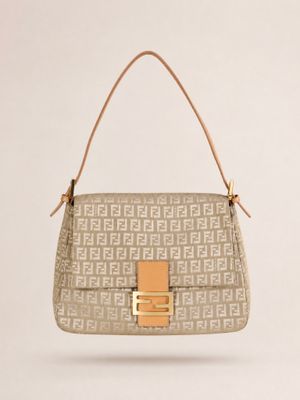 Fendi Cream Zucca Mamma Baguette Bag