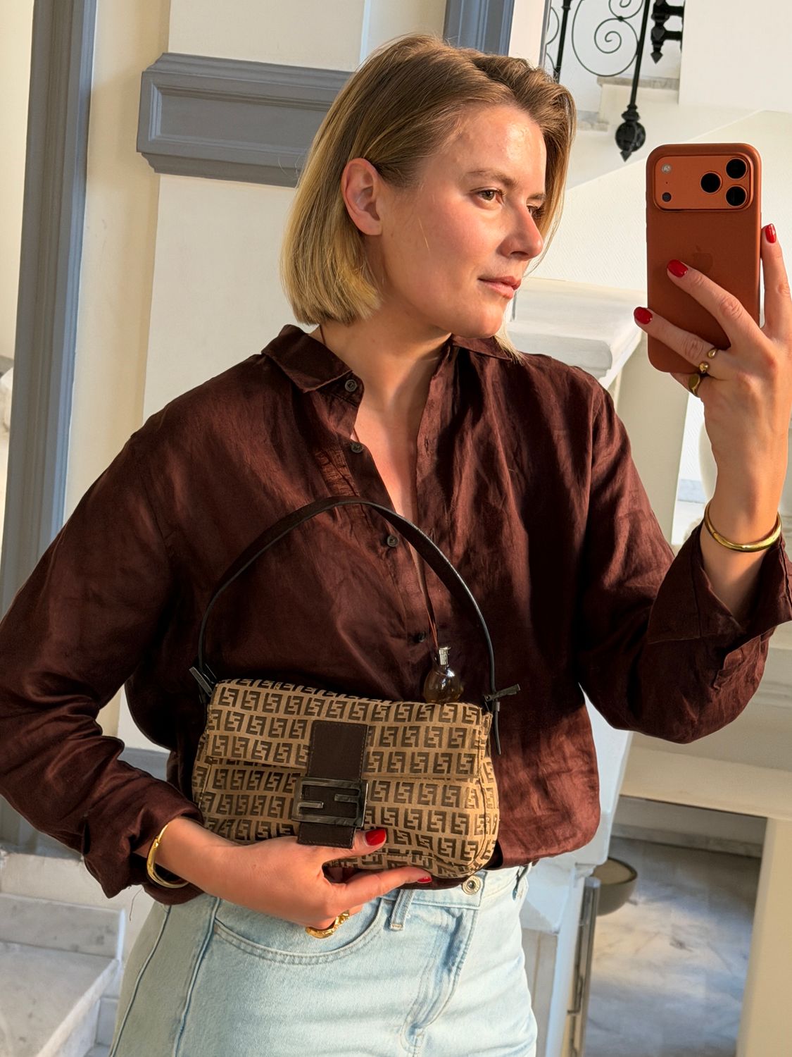 Fendi Zucca Classic Baguette Bag