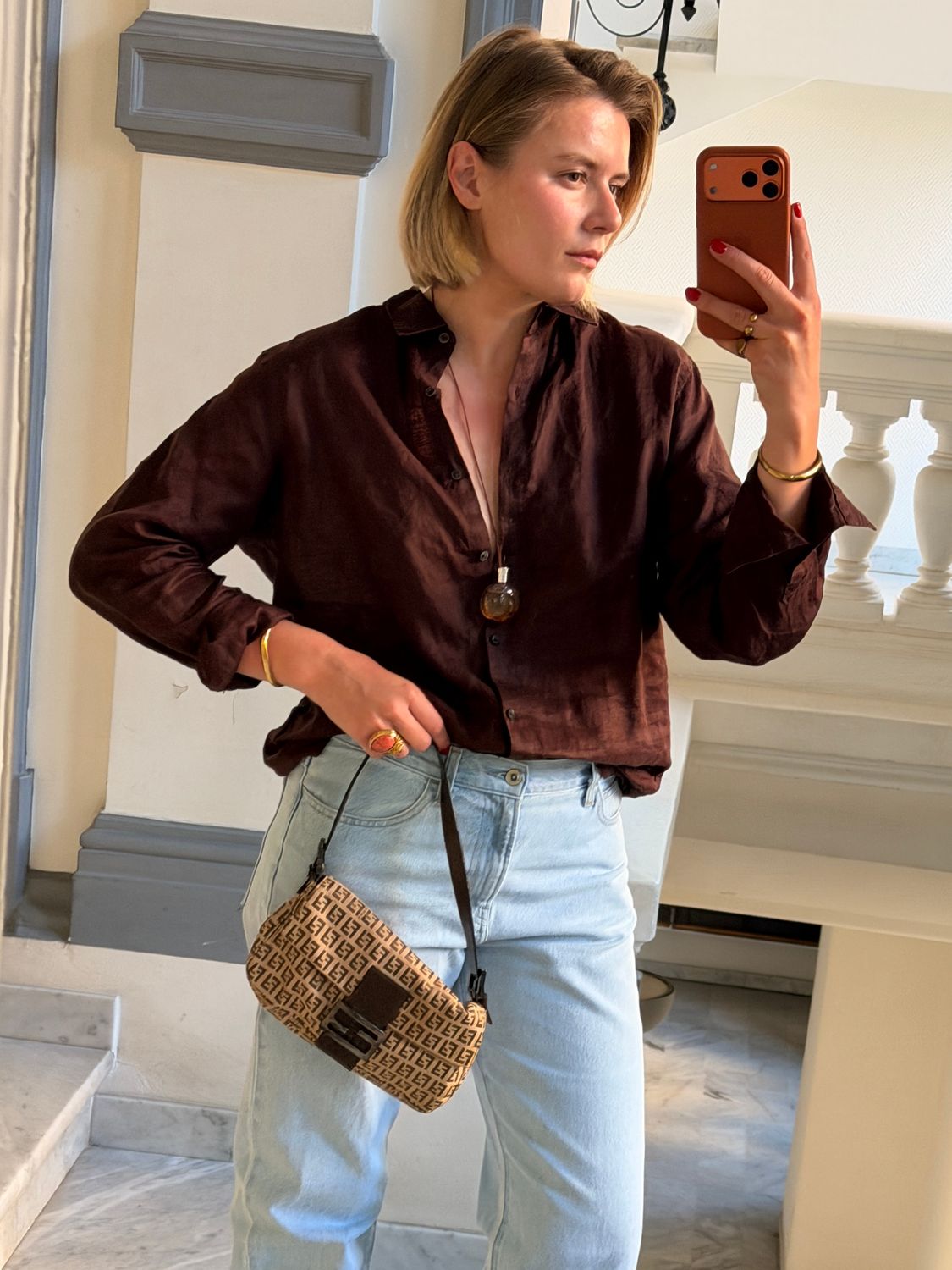 Fendi Zucca Classic Baguette Bag