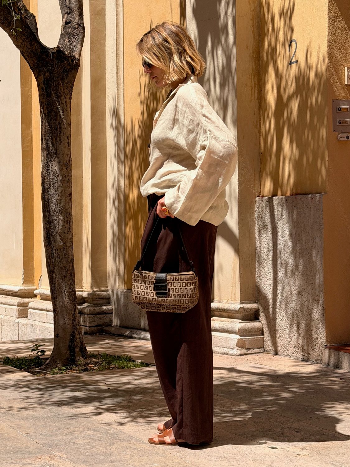 Fendi Tobacco Zucca Baguette Bag